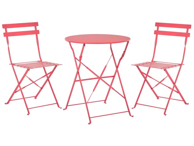 Beliani Bistro Set FIORI Rot 60x60x80