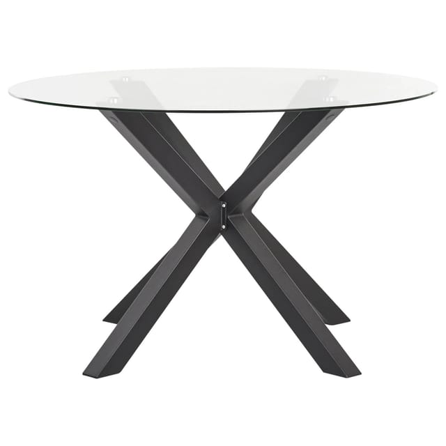 Beliani Runder Tisch MALETTO Schwarz Transparent 120x120x77