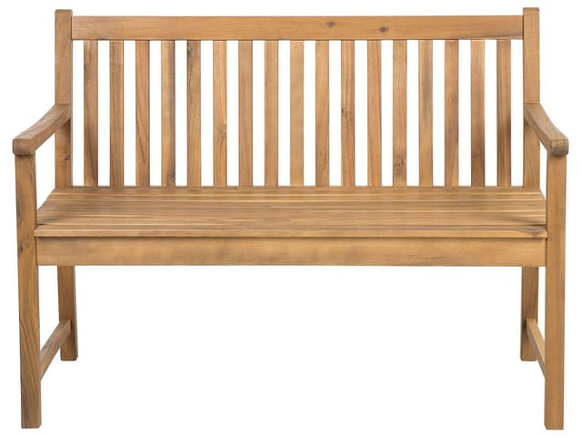 Beliani Gartenbank VIVARA Heller Holzfarbton 61x120x88