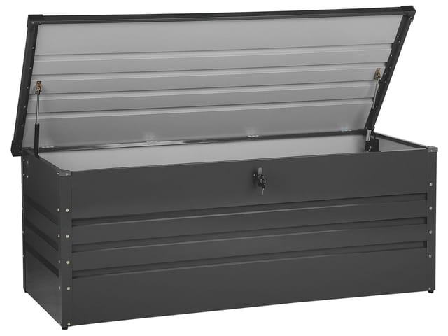 Beliani Truhe CEBROSA Graphitgrau 70x165x63