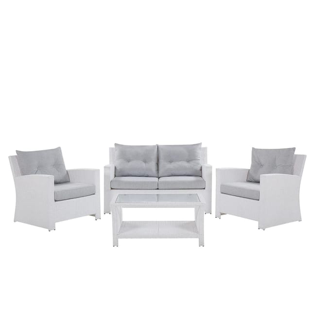 Beliani Sitzgruppe MARINO Weiss Grau 71x146x83