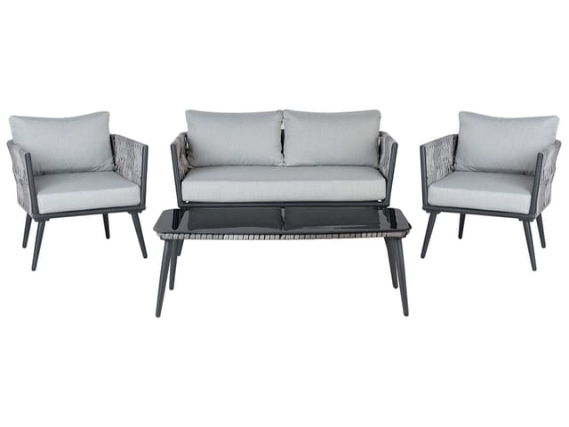 Beliani Sitzgruppe PREVEZA Hellgrau 68x127x82