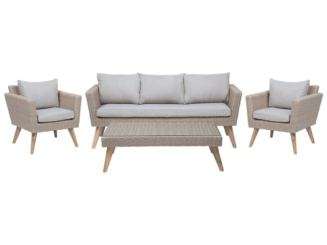 Beliani Lounge Set VITTORIA Taupe 70x180x70