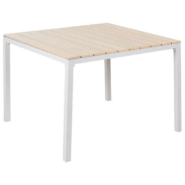 Beliani Gartentisch PRATO Beige Weiss 95x95x74
