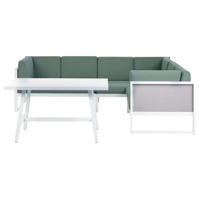 Beliani Lounge Set CASTELLA/FRATTE Grün Weiss Grau