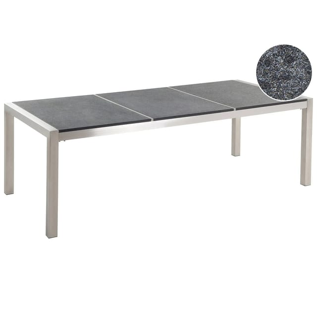 Beliani Gartentisch GROSSETO Graphitgrau 220x100x74
