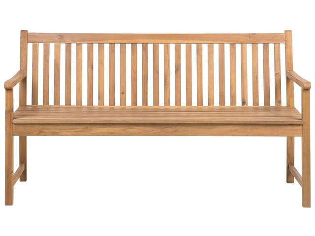 Beliani Gartenbank VIVARA Heller Holzfarbton 61x160x88