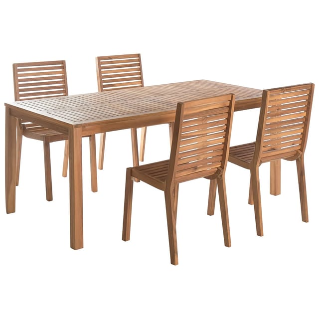 Beliani Gartentisch Set OMBRIANO Hellbraun