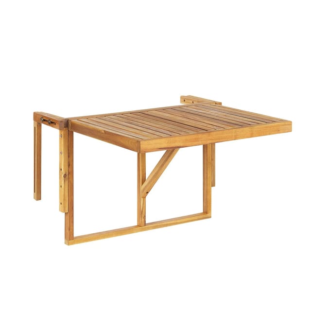 Beliani Klappbarer Tisch UDINE Heller Holzfarbton 70x69x51