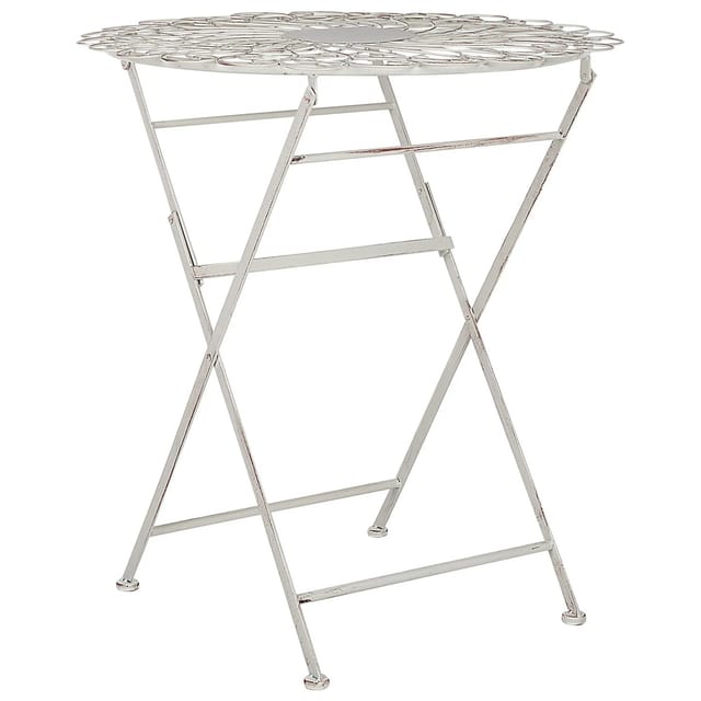 Beliani Gartentisch STIFFE Cremeweiß 70x70x76