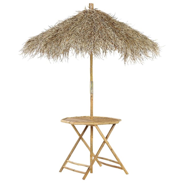 Beliani Gartentisch MOLISE Heller Holzfarbton Naturfarben 85x85x76