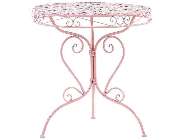 Beliani Runder Tisch ALBINIA Rosa 70x70x74