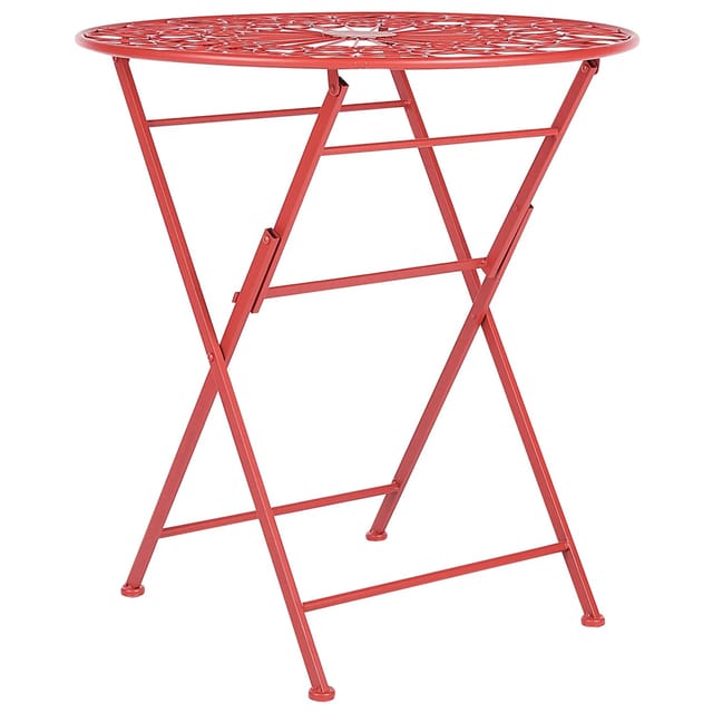 Beliani Gartentisch SCARIO Rot 50x70x75