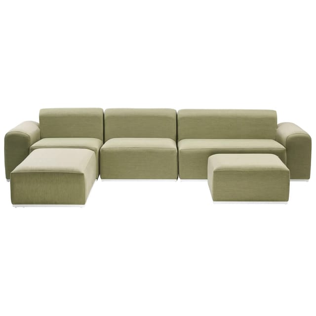 Beliani Lounge Set BATTIFOLLO Olivgrün