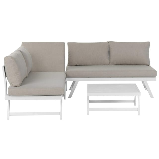 Beliani Lounge Set COCCORINO Taupe 196x196x64