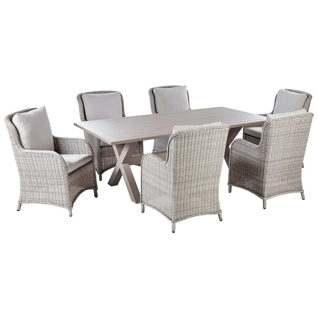 Beliani Gartentisch Set CASCAIS Taupe