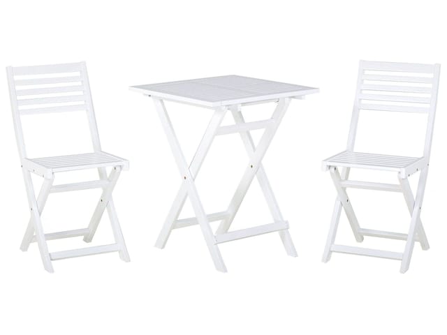 Beliani Bistro Set FIJI Weiss 60x60x84