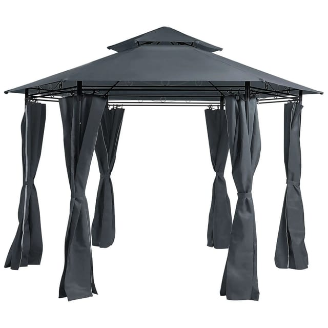 Beliani Pavillon PORTEL Graphitgrau 350x350x270