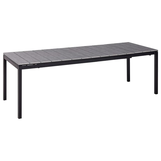 Beliani Gartentisch TOFANE Grau Schwarz 198x90x77