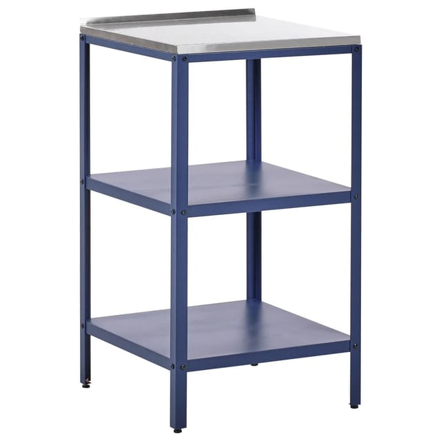 Beliani Gartenküche VILAMA Blau Silber 50x50x90