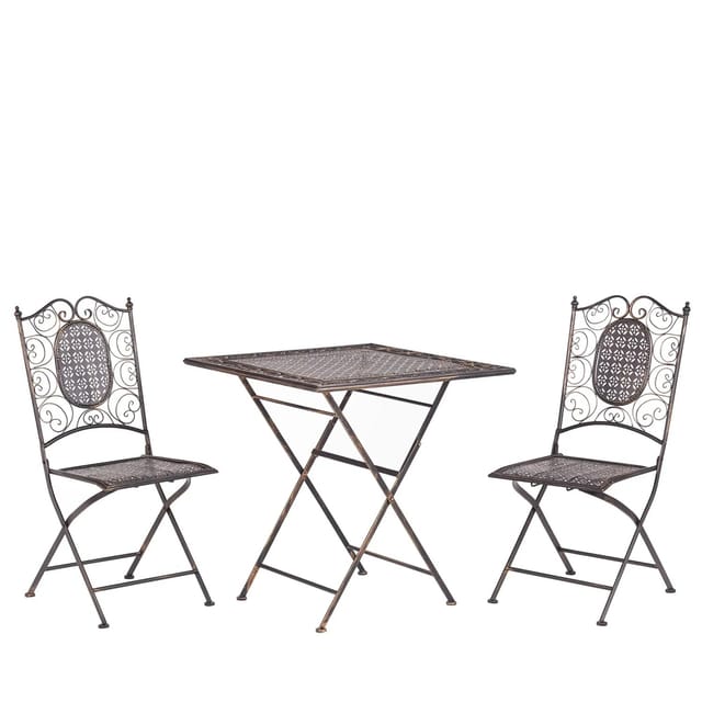 Beliani Bistro Set BORMIO Schwarz Gold 70x70x74