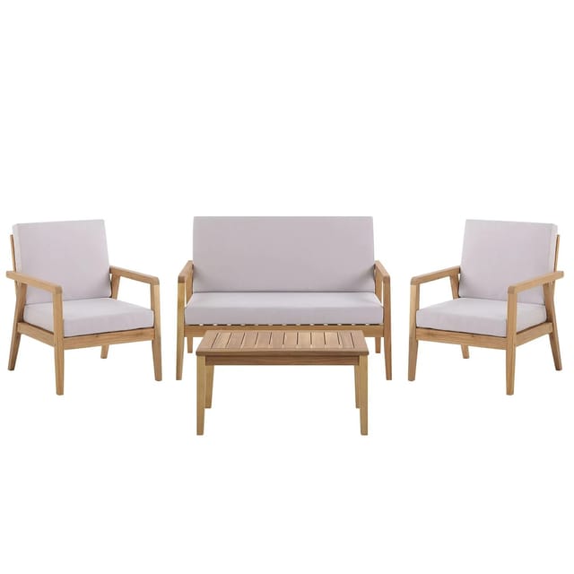 Beliani Lounge Set PALLANO Taupe 65x120x87
