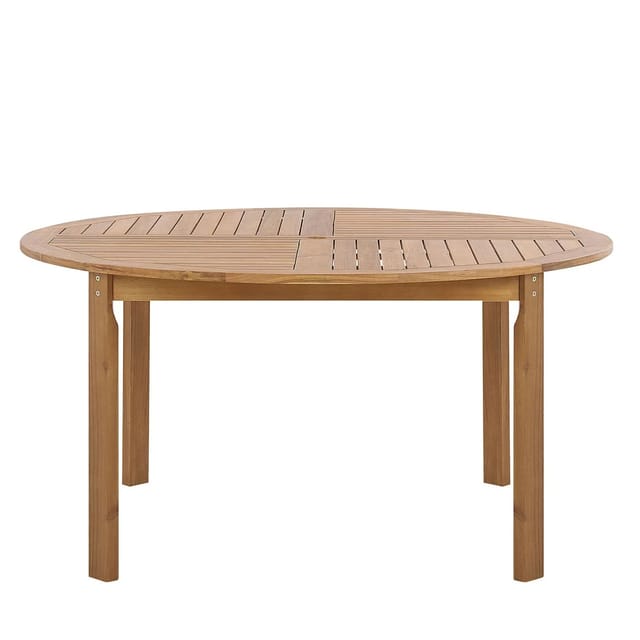 Beliani Gartentisch TOLVE Heller Holzfarbton 150x150x74