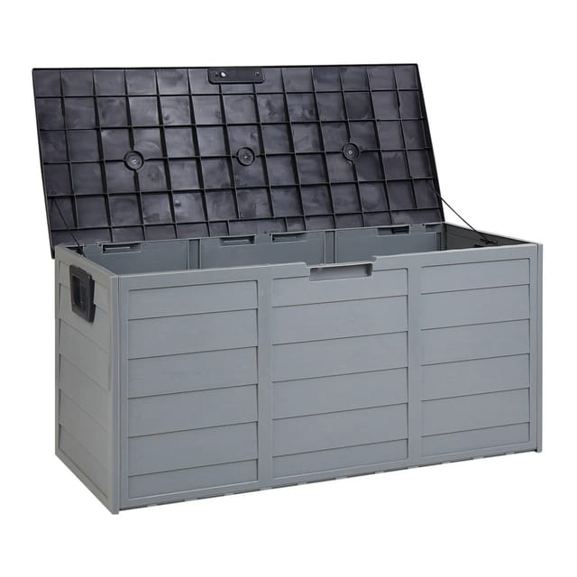 Beliani Truhe LOCARNO Grau 50x112x53