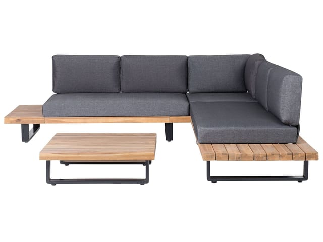 Beliani Lounge Set MYKONOS Dunkelgrau 255x255x76