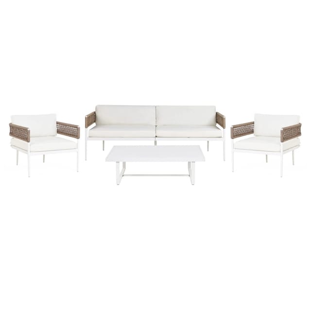 Beliani Lounge Set SERLA Weiss Beige