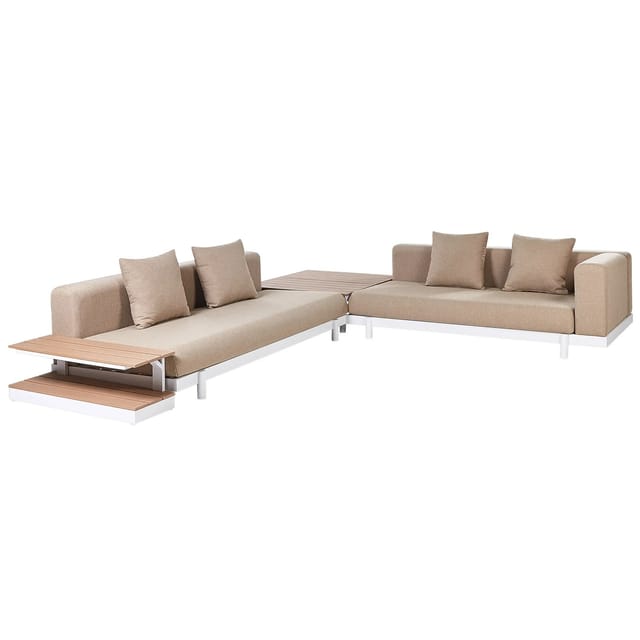 Beliani Sitzgruppe MISSANELLO Beige Weiss