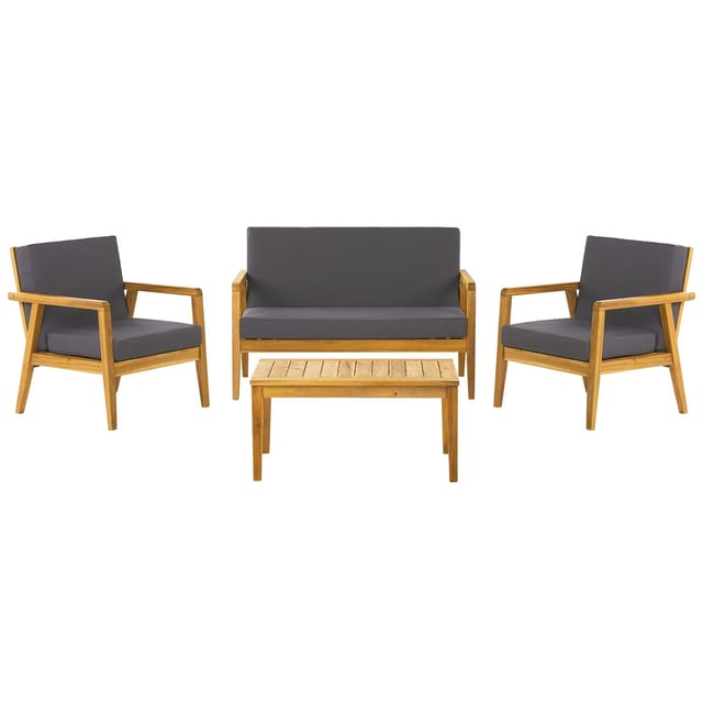Beliani Lounge Set PALLANO Dunkelgrau 65x120x87