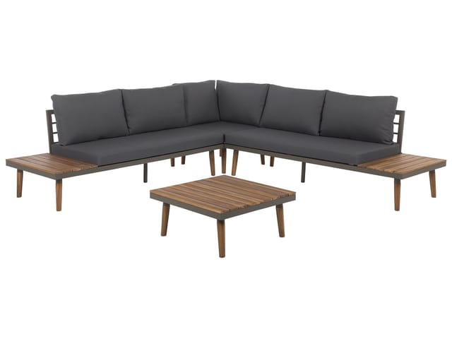 Beliani Lounge Set CORATO Dunkelgrau 257x257x80