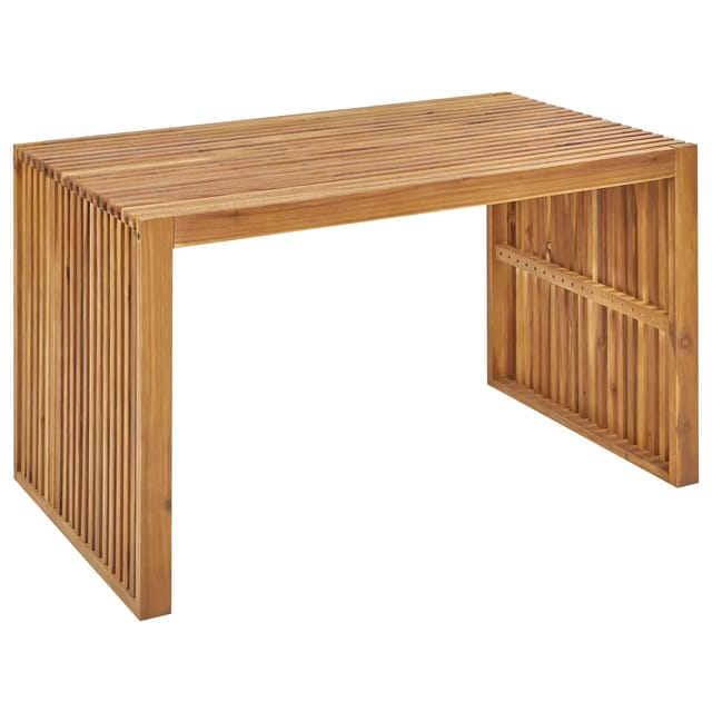 Beliani Gartentisch BELLANO Heller Holzfarbton 70x120x70