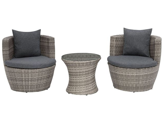 Beliani Bistro Set CAPRI Dunkelgrau 54x54x48