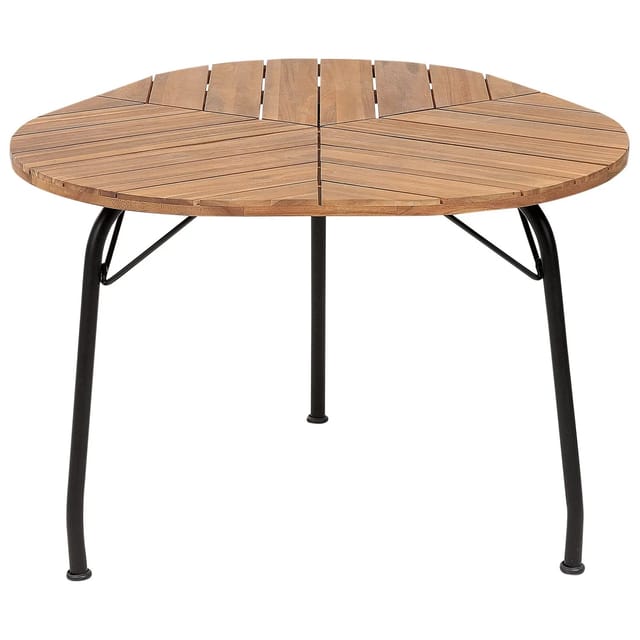 Beliani Gartentisch VARENNA Heller Holzfarbton Schwarz 106x103x74