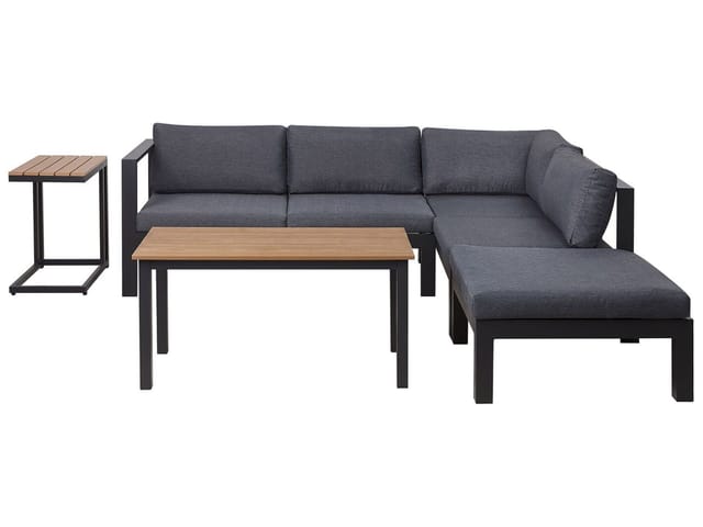 Beliani Lounge Set MESSINA Dunkelgrau 224x224x66