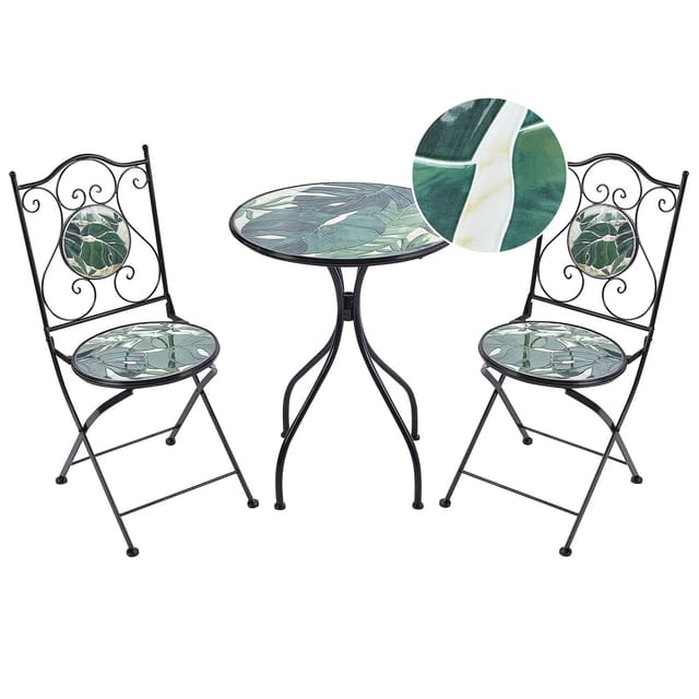 Beliani Bistro Set COZZANA Schwarz Grün