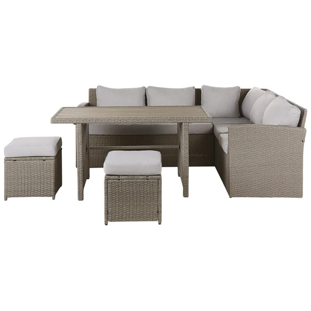 Beliani Lounge Set BARDI Taupe 160x189x89