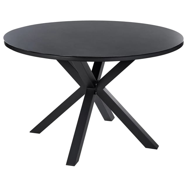 Beliani Runder Tisch MALETTO Schwarz 120x120x66