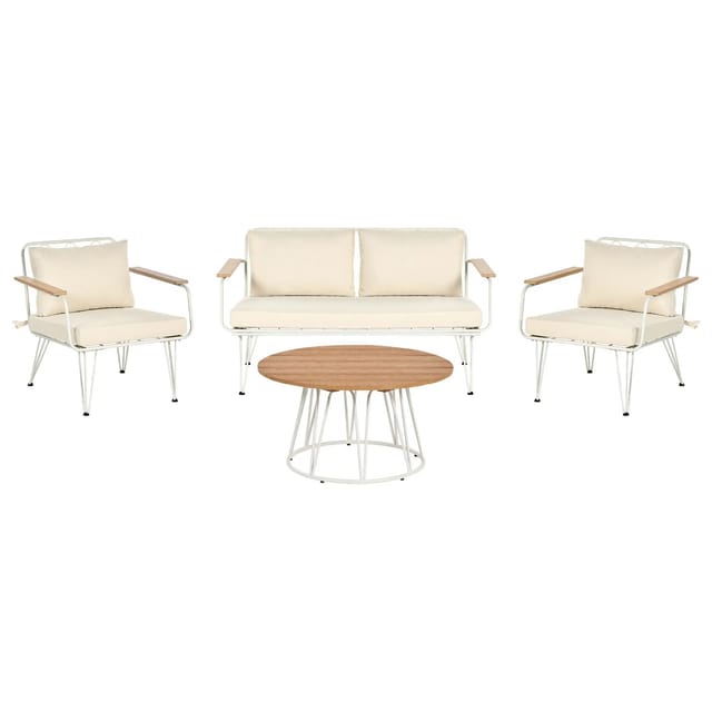 Beliani Sitzgruppe MONTESILVANO Hellbeige