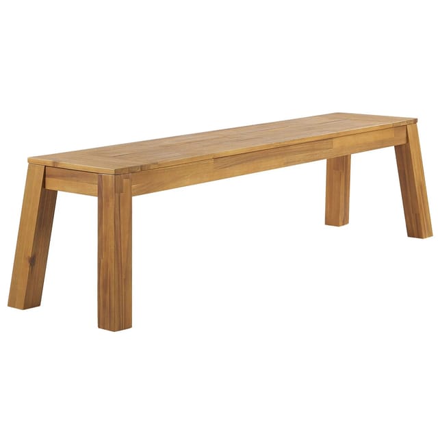 Beliani Gartenbank LIVORNO Heller Holzfarbton 45x169x46