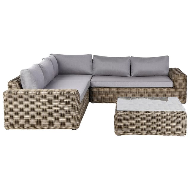 Beliani Lounge Set PALERMO Braun Grau