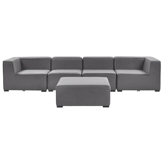 Beliani Lounge Set AREZZO Dunkelgrau