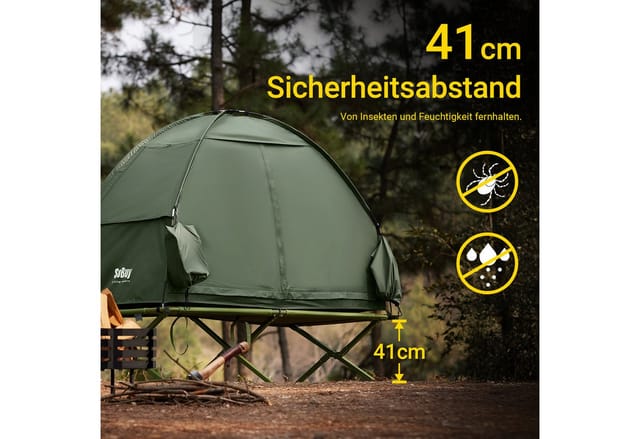 SoBuy 3in1-Zelt Campingzelt Outdoor 1 Person Grün 193x160x86cm OGS32-II-GR