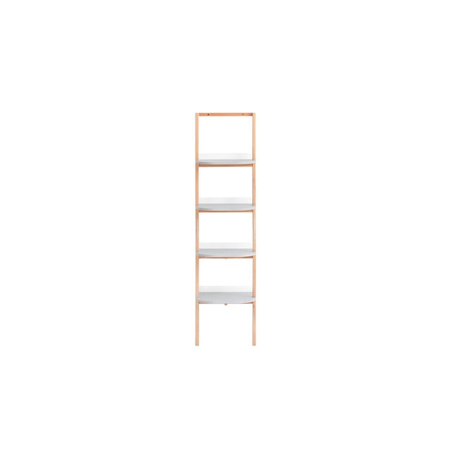 SoBuy Leiterregal mit 4 Ebenen Bücherregal Badregal Wandregal Grau HSTR02-K-HG
