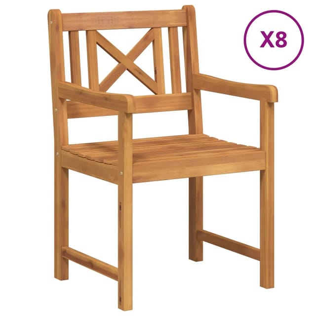 vidaXL Gartenstühle 8 Stück 56x55,5x90 cm Massivholz Akazie 3324848