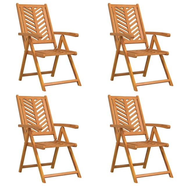vidaXL Gartenstühle 4 Stk Verstellbar Massivholz Akazie 3154134