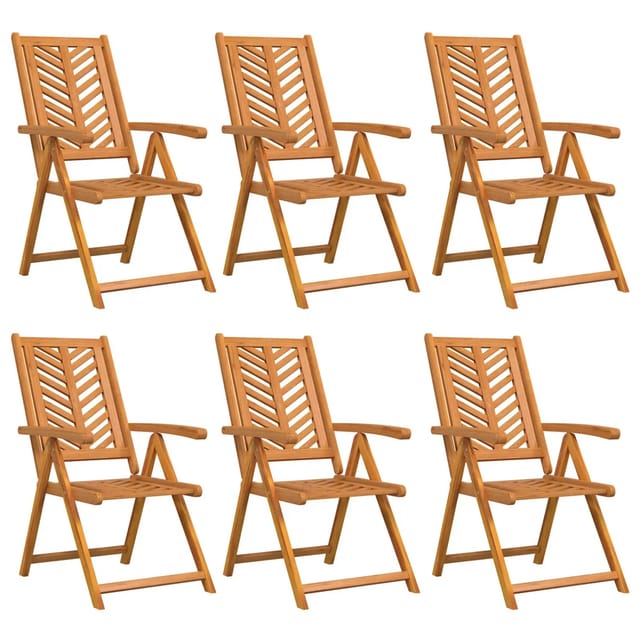 vidaXL Gartenstühle 6 Stk Verstellbar Massivholz Akazie 3154135