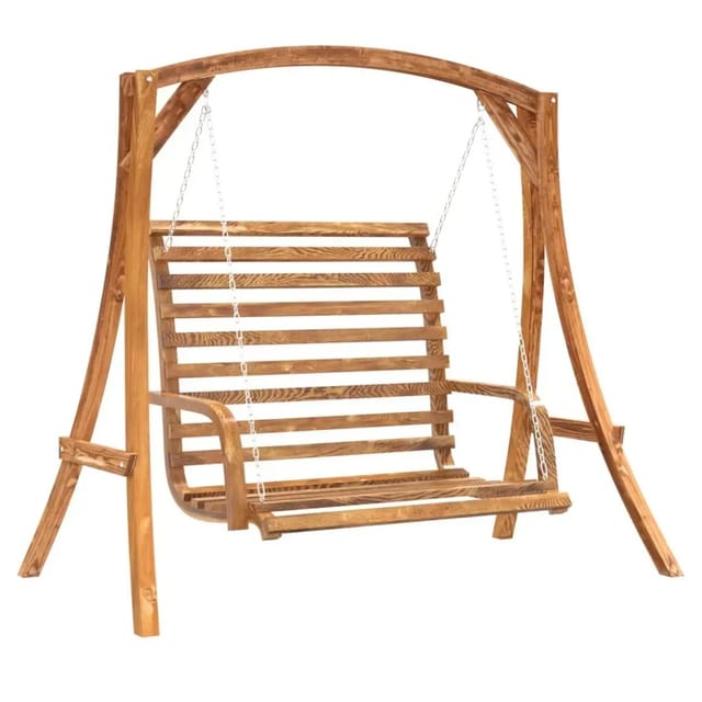 vidaXL Hollywoodschaukel Massivholz Fichte mit Teak-Finish 3200616
